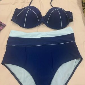 High waisted 2 piece swimsuit
